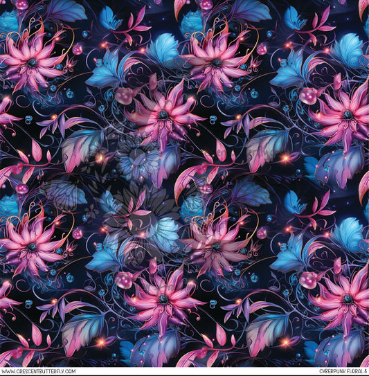 Cyberpunk Floral 8 Printed Vinyl Sheet/Wrap
