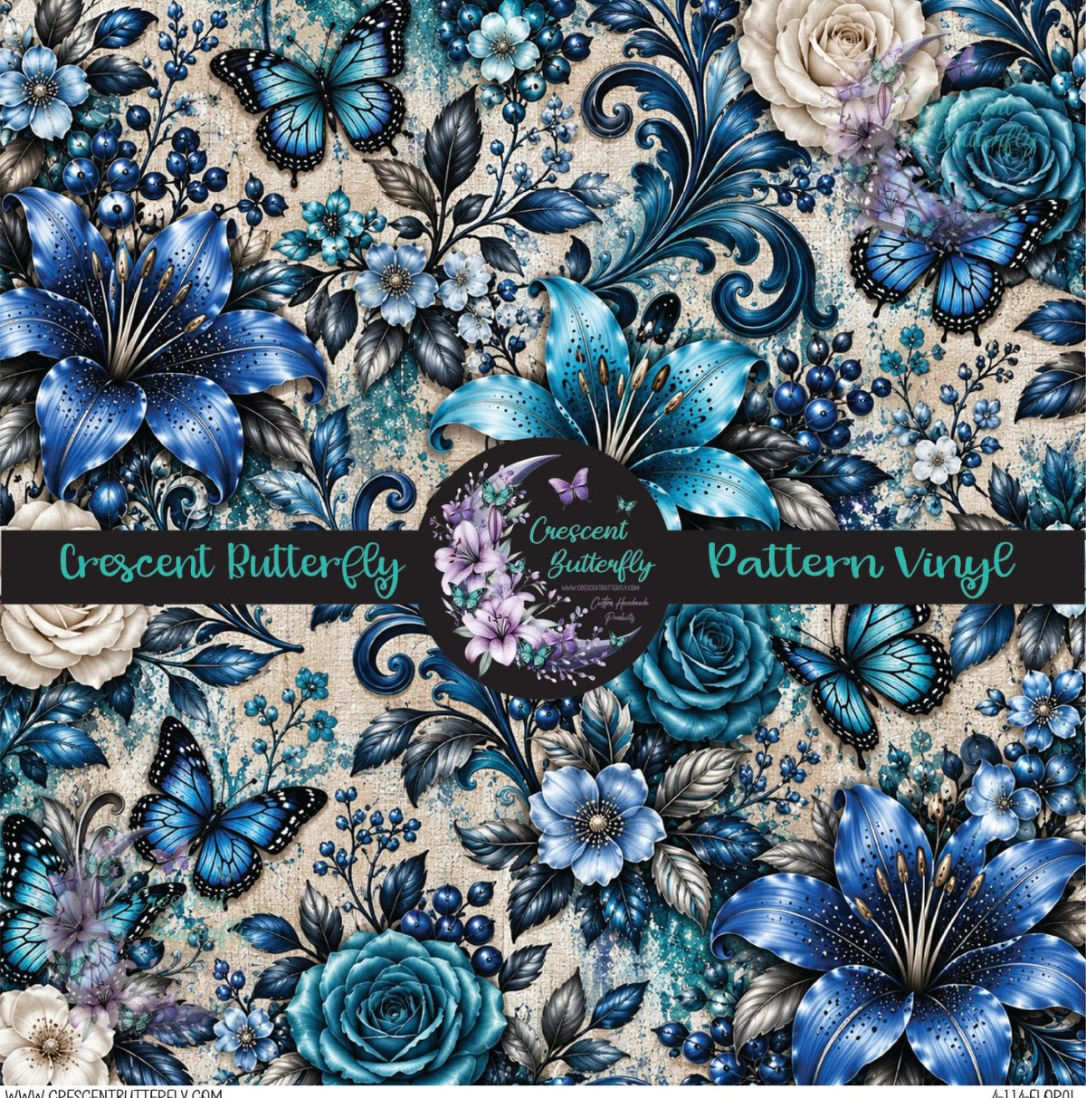 4-114-Floral Printed Vinyl Sheet/Wrap