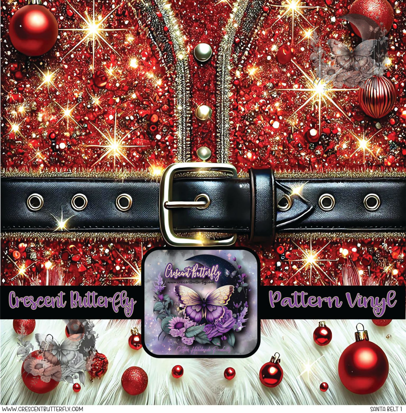 Santa Belt 1 Printed Vinyl Sheet/Wrap