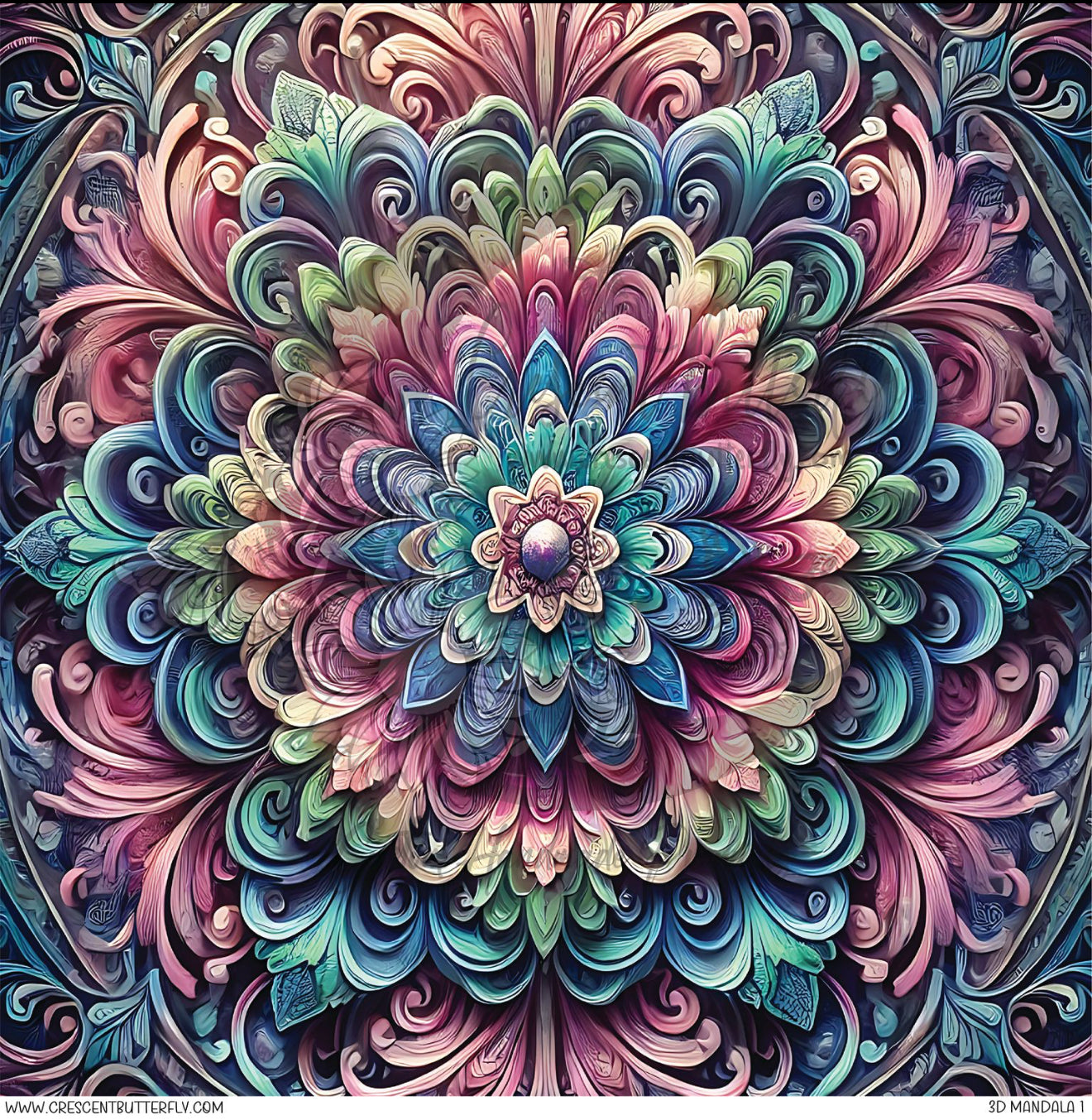 3D Mandala 1 Printed Vinyl Sheet/Wrap