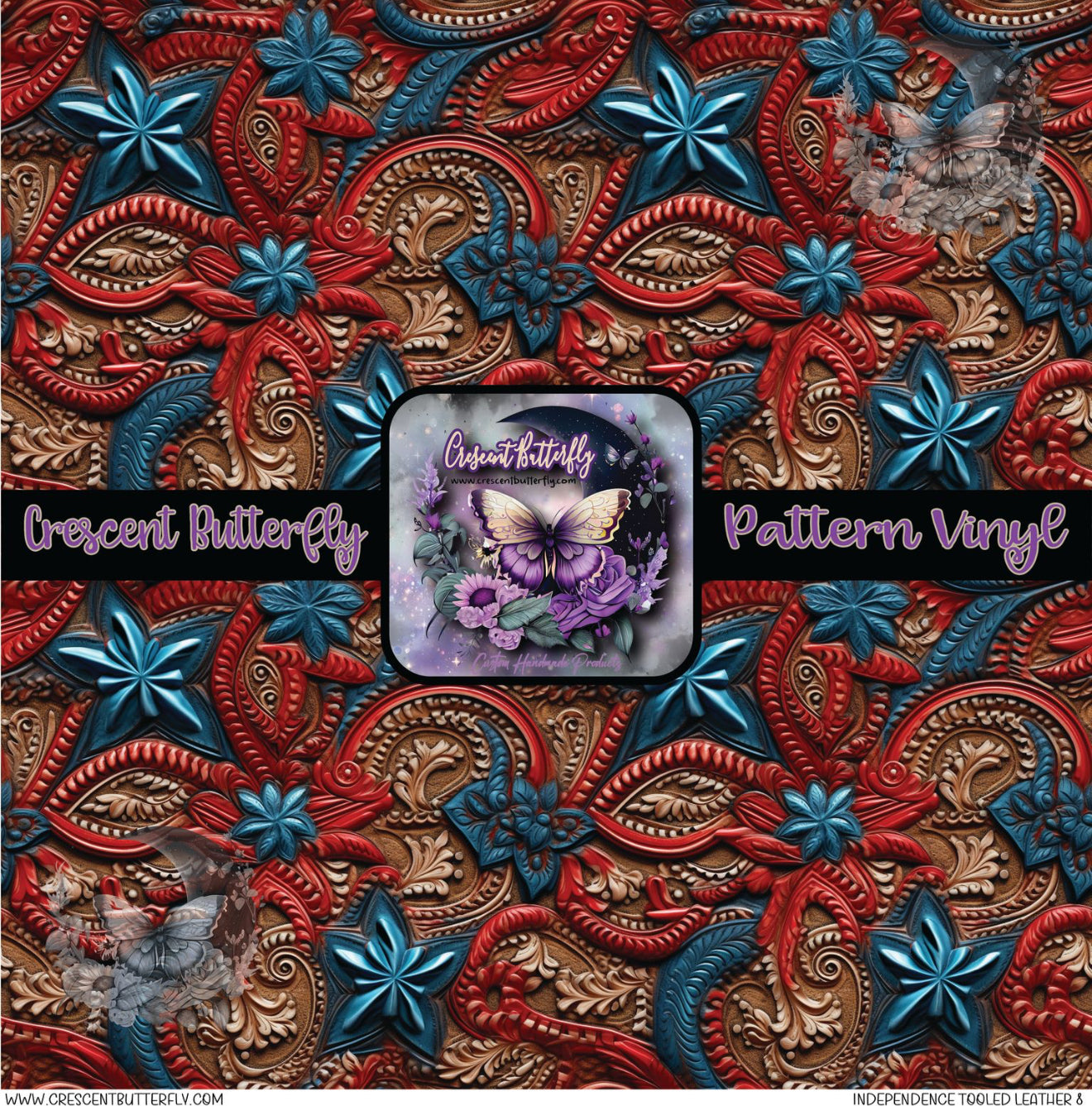 Independence Tooled Leather 8 Printed Vinyl Sheet/Wrap