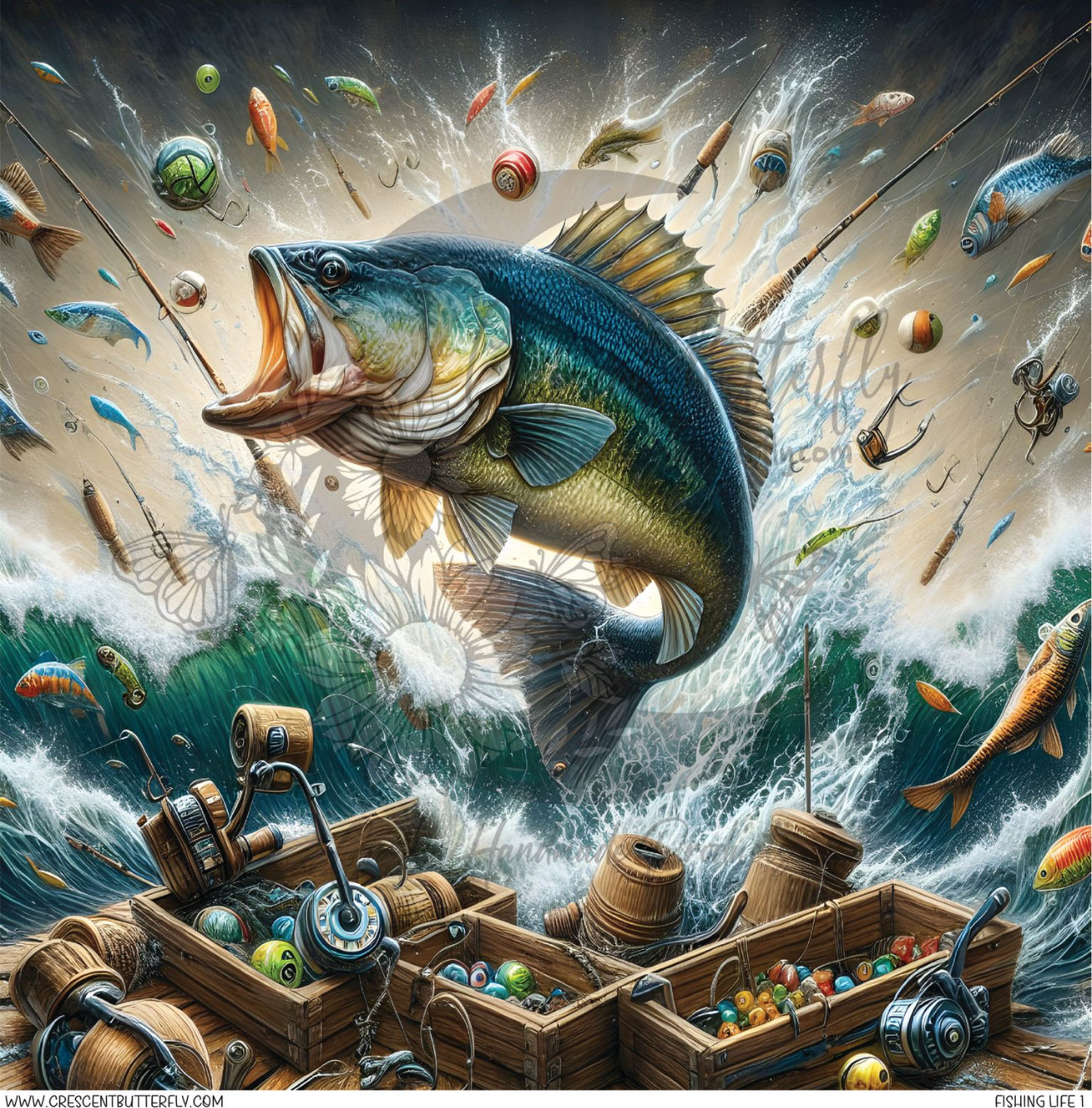 Fishing Life 1 Printed Vinyl Sheet/Wrap