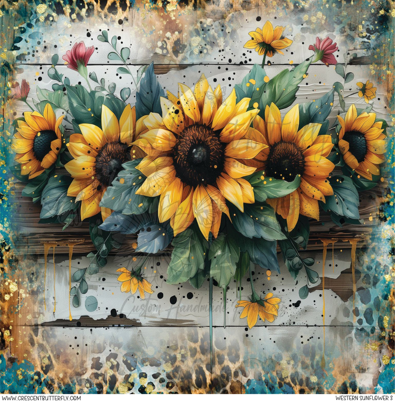 Western Sunflower 3 Printed Vinyl Sheet/Wrap