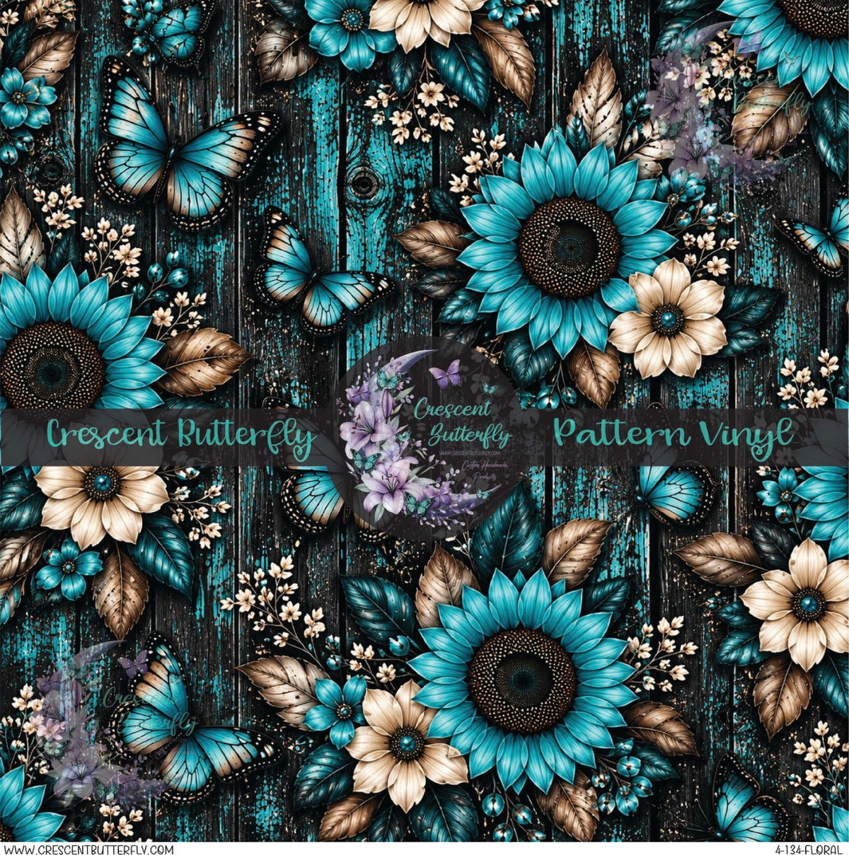 4-134-Floral Printed Vinyl Sheet/Wrap