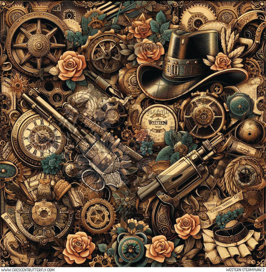 Western Steampunk 2 Printed Vinyl Sheet/Wrap