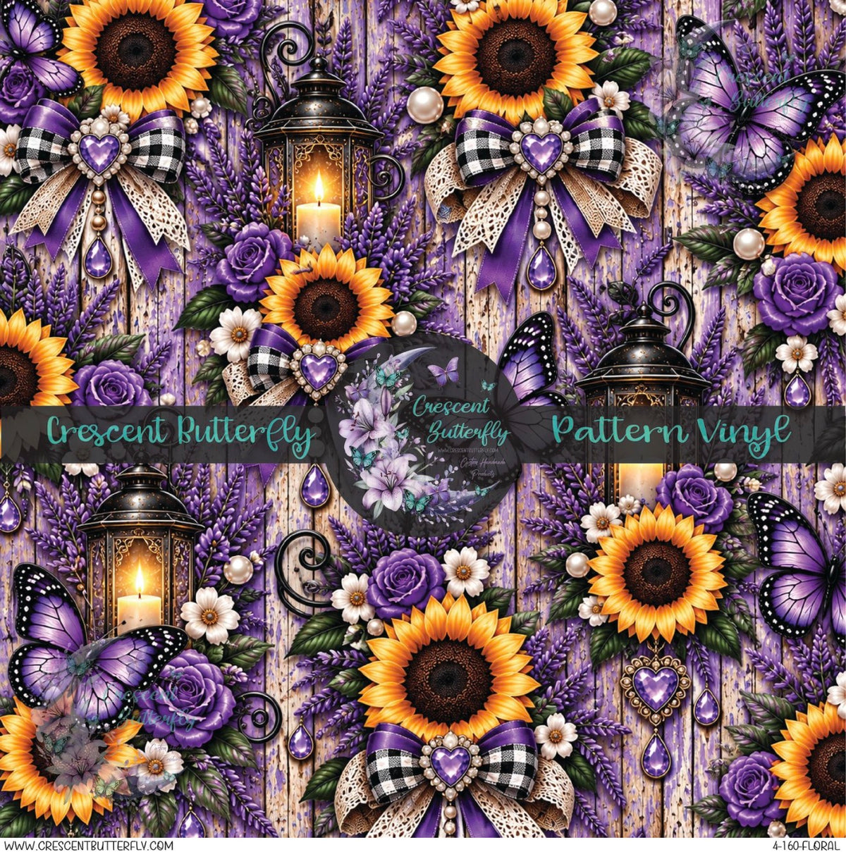 4-160-Floral Printed Vinyl Sheet/Wrap