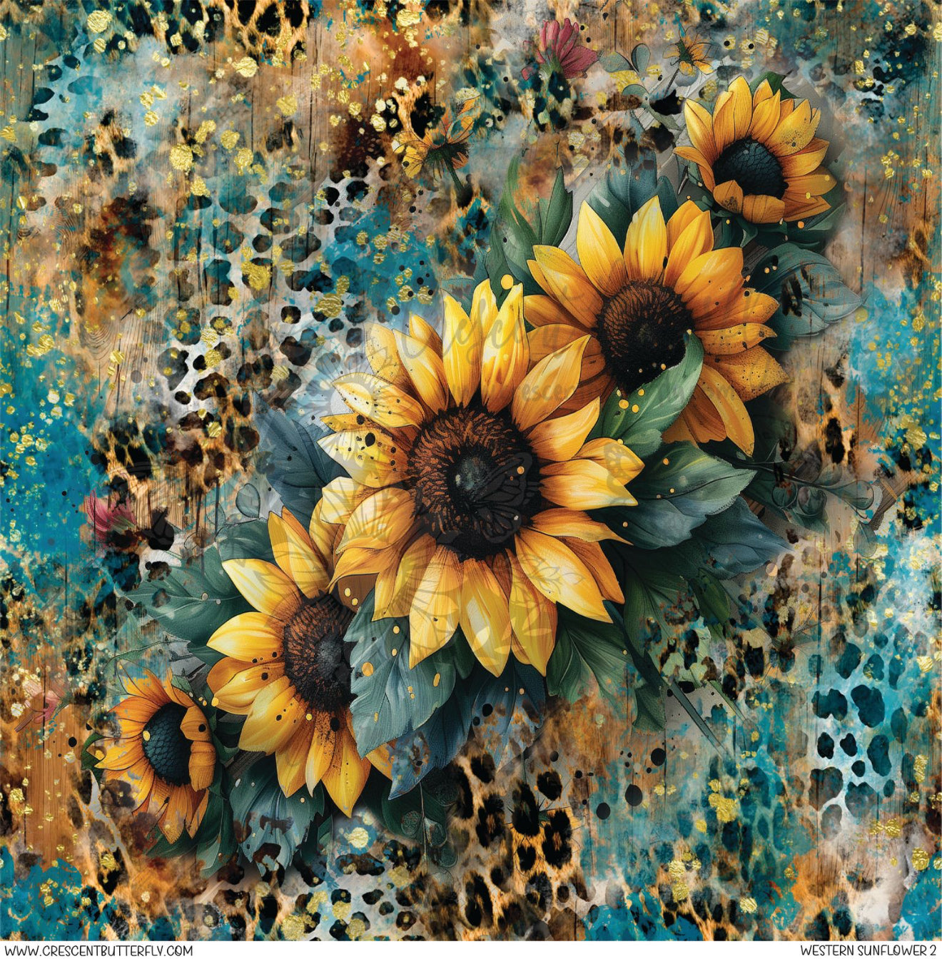 Western Sunflower 2 Printed Vinyl Sheet/Wrap