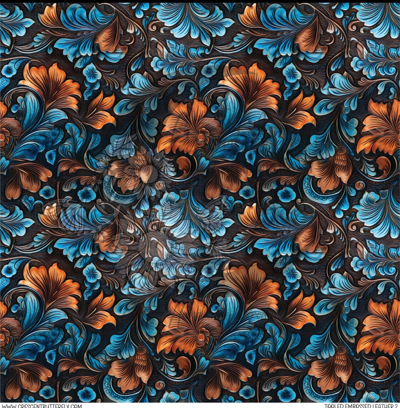 Tooled Embossed Leather 2 Printed Vinyl Sheet/Wrap