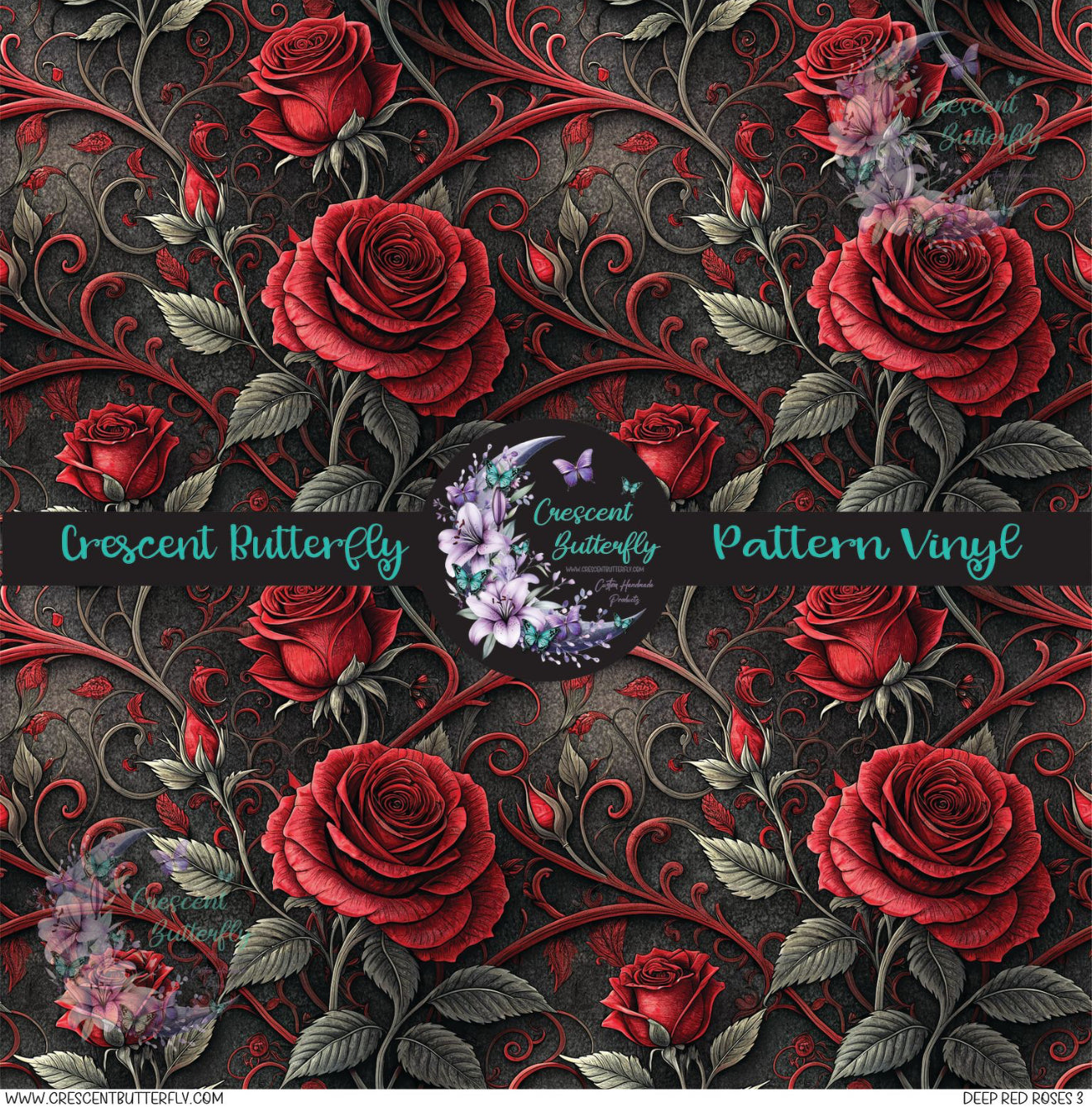 Deep Red Roses 3 Printed Vinyl Sheet/Wrap