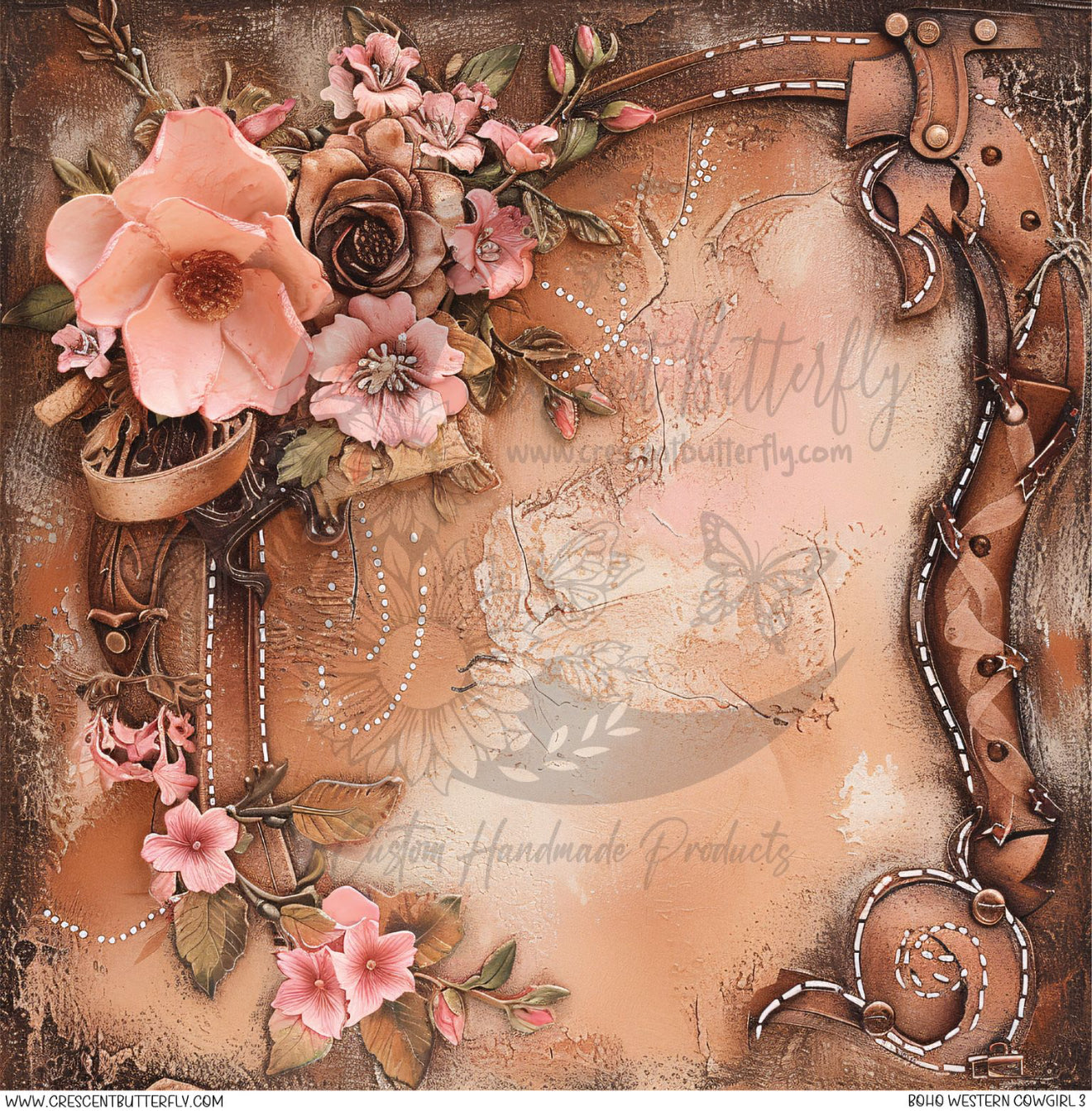 Boho Western Cowgirl 3 Printed Vinyl Sheet/Wrap