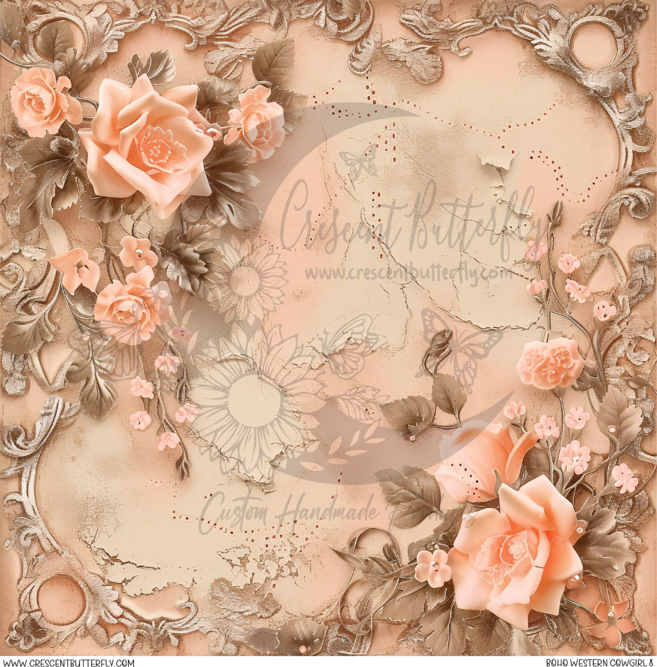 Boho Western Cowgirl 8 Printed Vinyl Sheet/Wrap