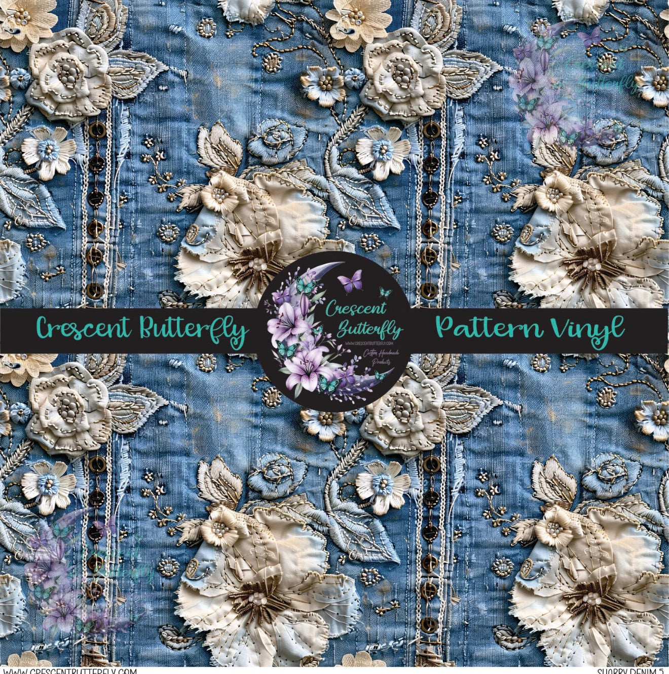 Shabby Denim 5 Printed Vinyl Sheet/Wrap