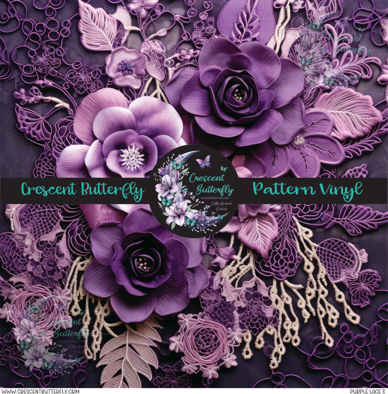 Purple Lace 3 Printed Vinyl Sheet/Wrap