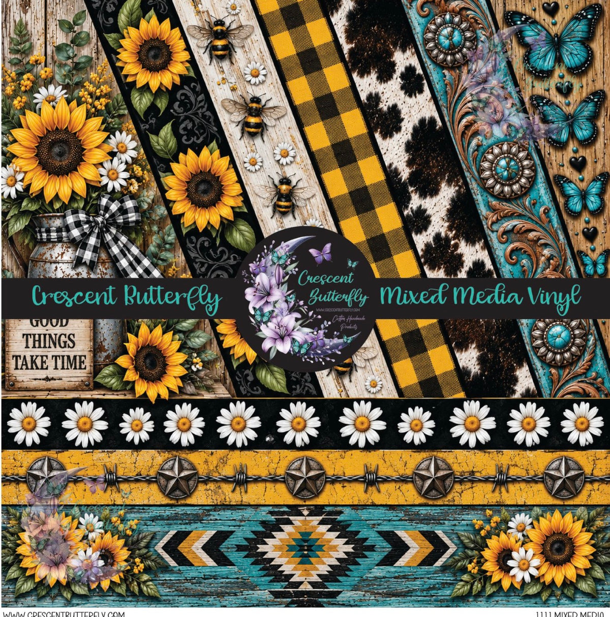 1111 Mixed Media Printed Vinyl Sheet/Wrap
