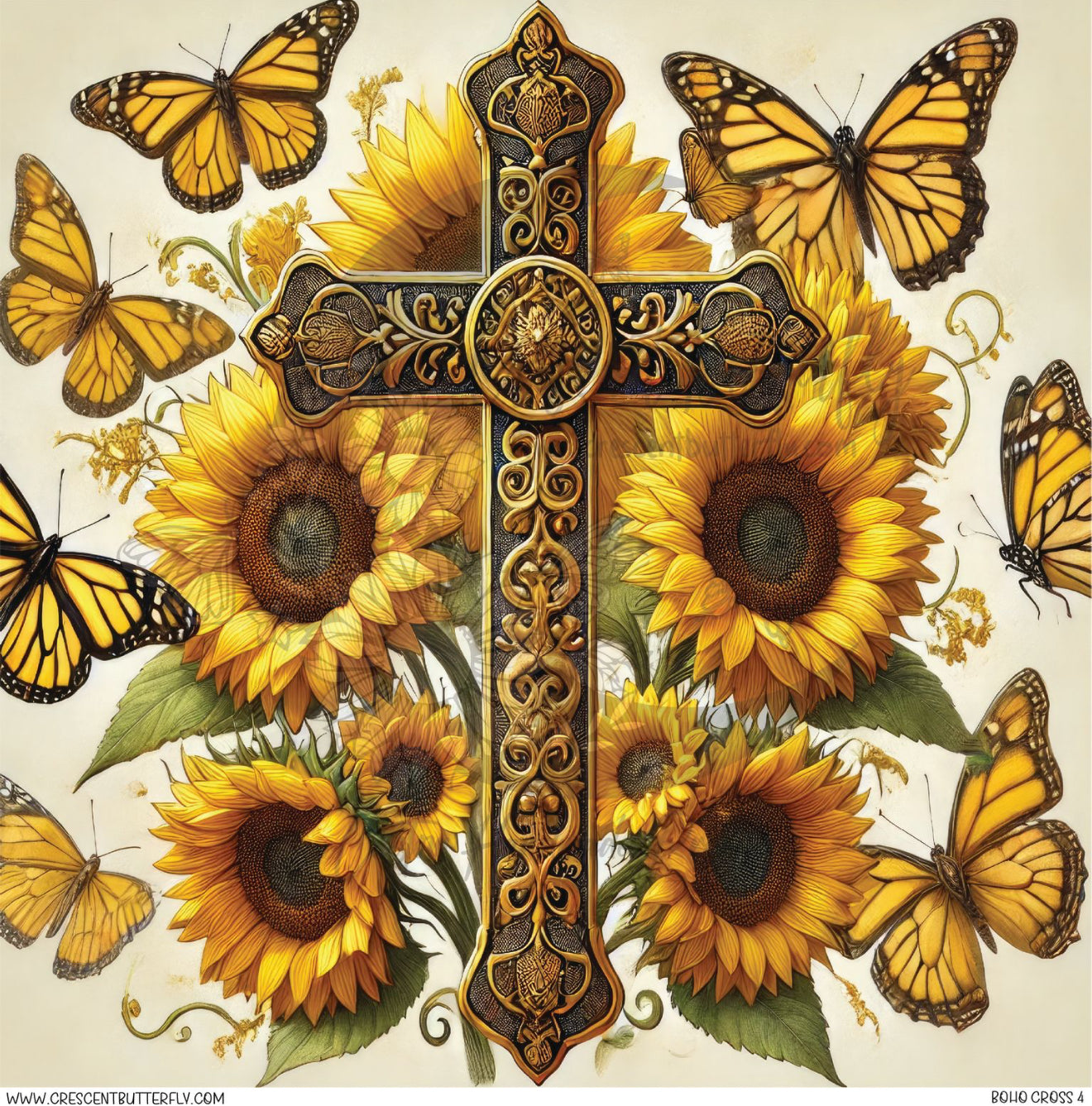 Boho Cross 4 Printed Vinyl Sheet/Wrap