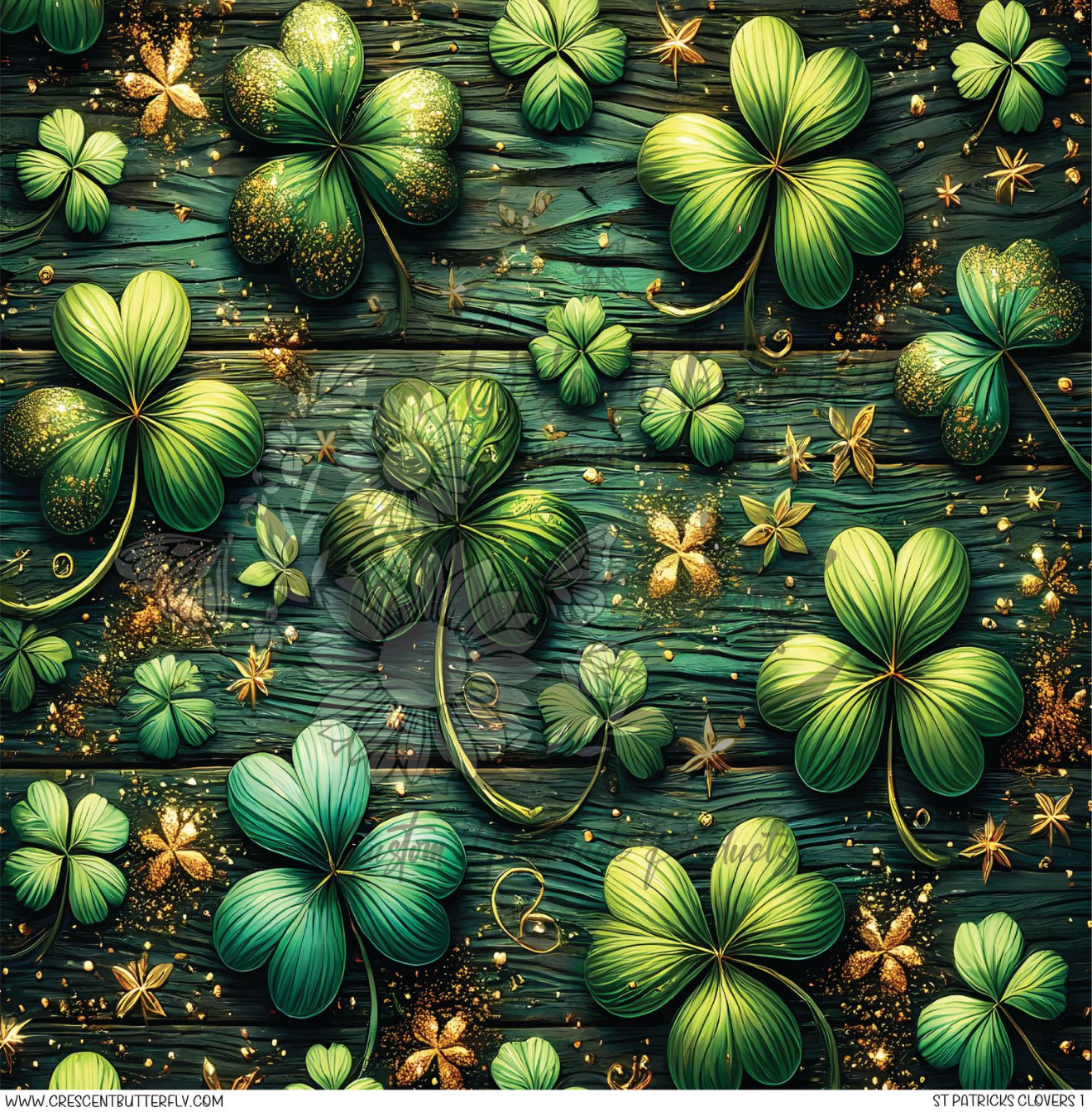 St Patricks Clovers 1 Printed Vinyl Sheet/Wrap