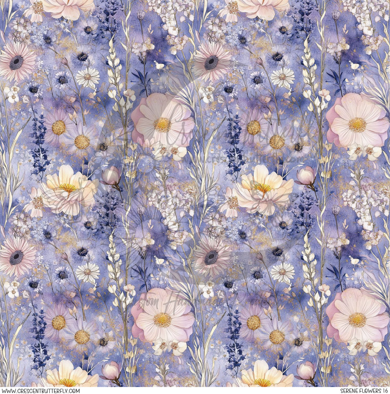 Serene Flowers 16 Printed Vinyl Sheet/Wrap