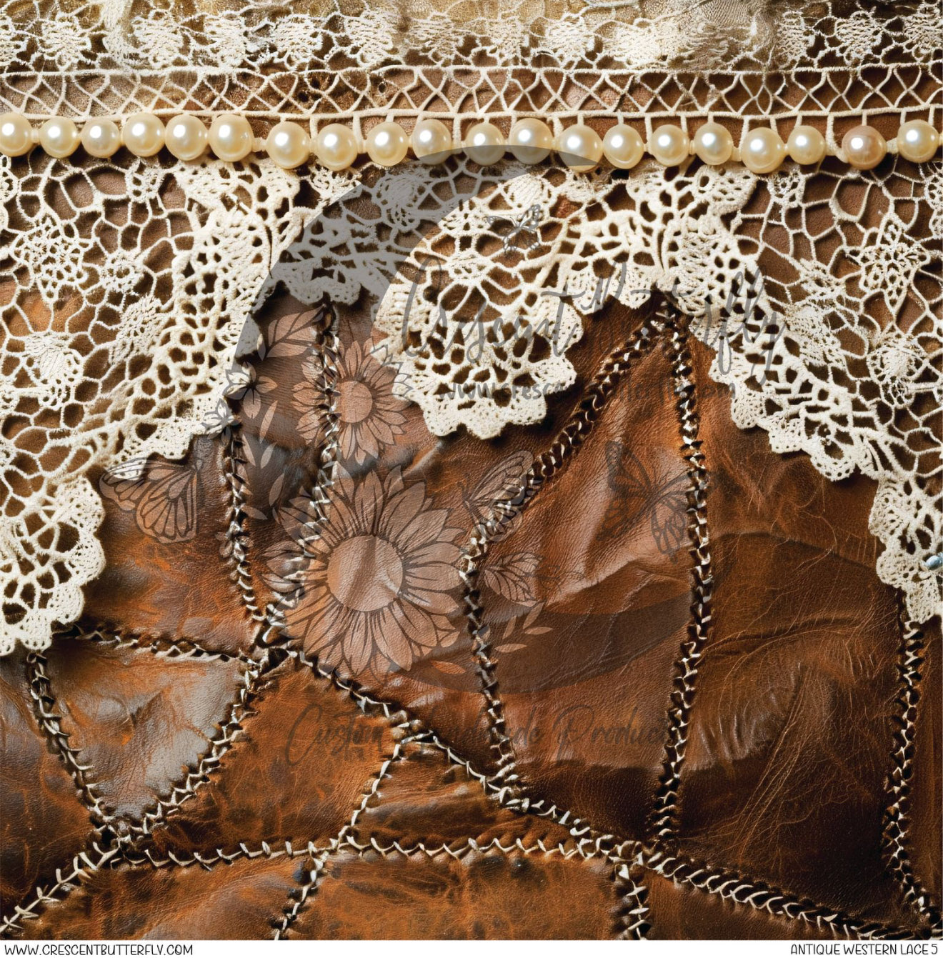 Antique Western Lace 5 Printed Vinyl Sheet/Wrap