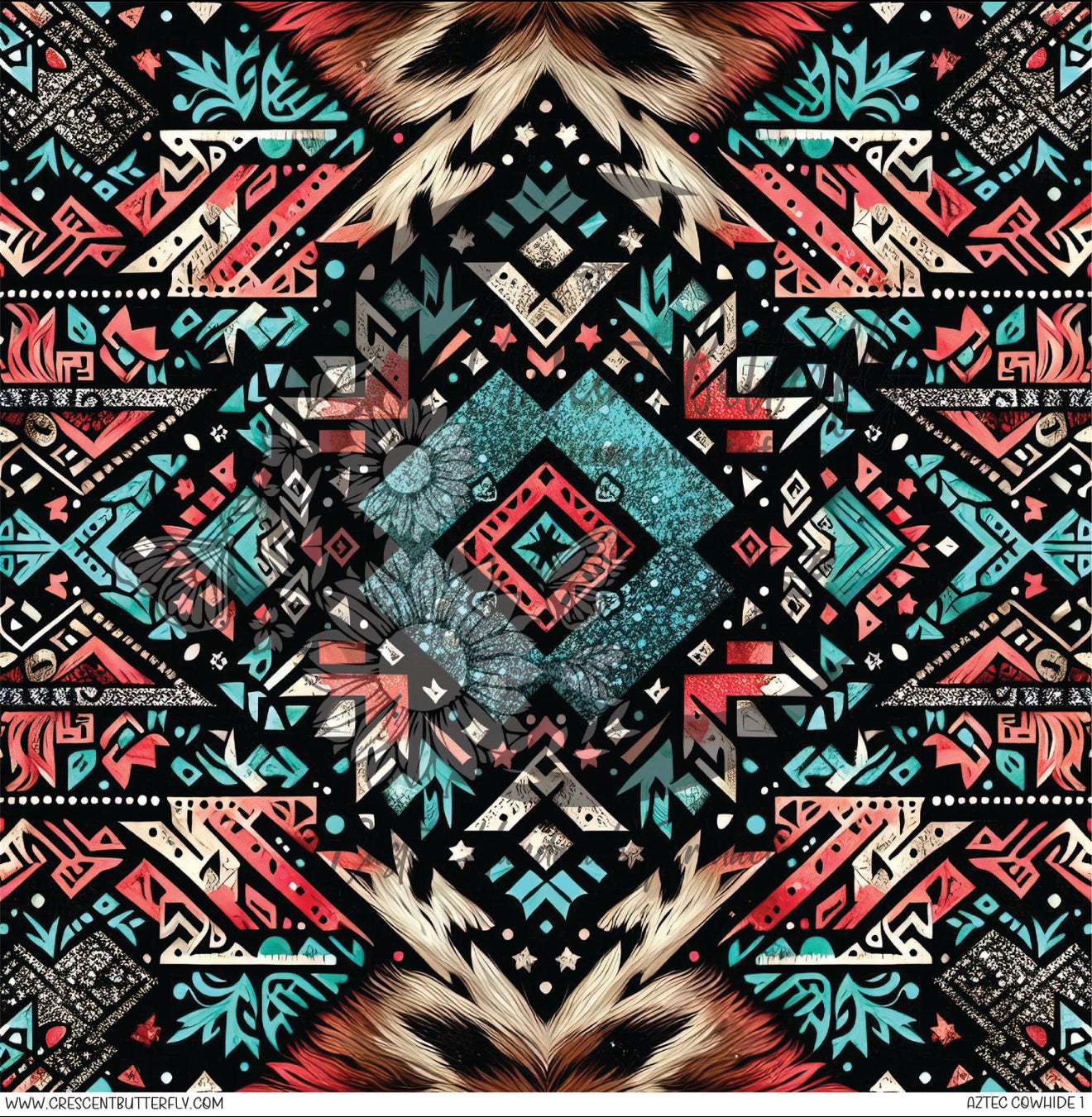 Aztec Cowhide 1 Printed Vinyl Sheet/Wrap