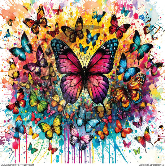 Watercolor Butterfly Printed Vinyl Sheet/Wrap