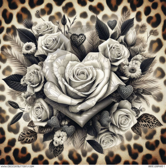 Rose Leopard 1 Printed Vinyl Sheet/Wrap
