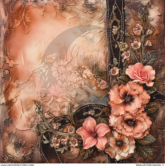 Boho Western Cowgirl 11 Printed Vinyl Sheet/Wrap