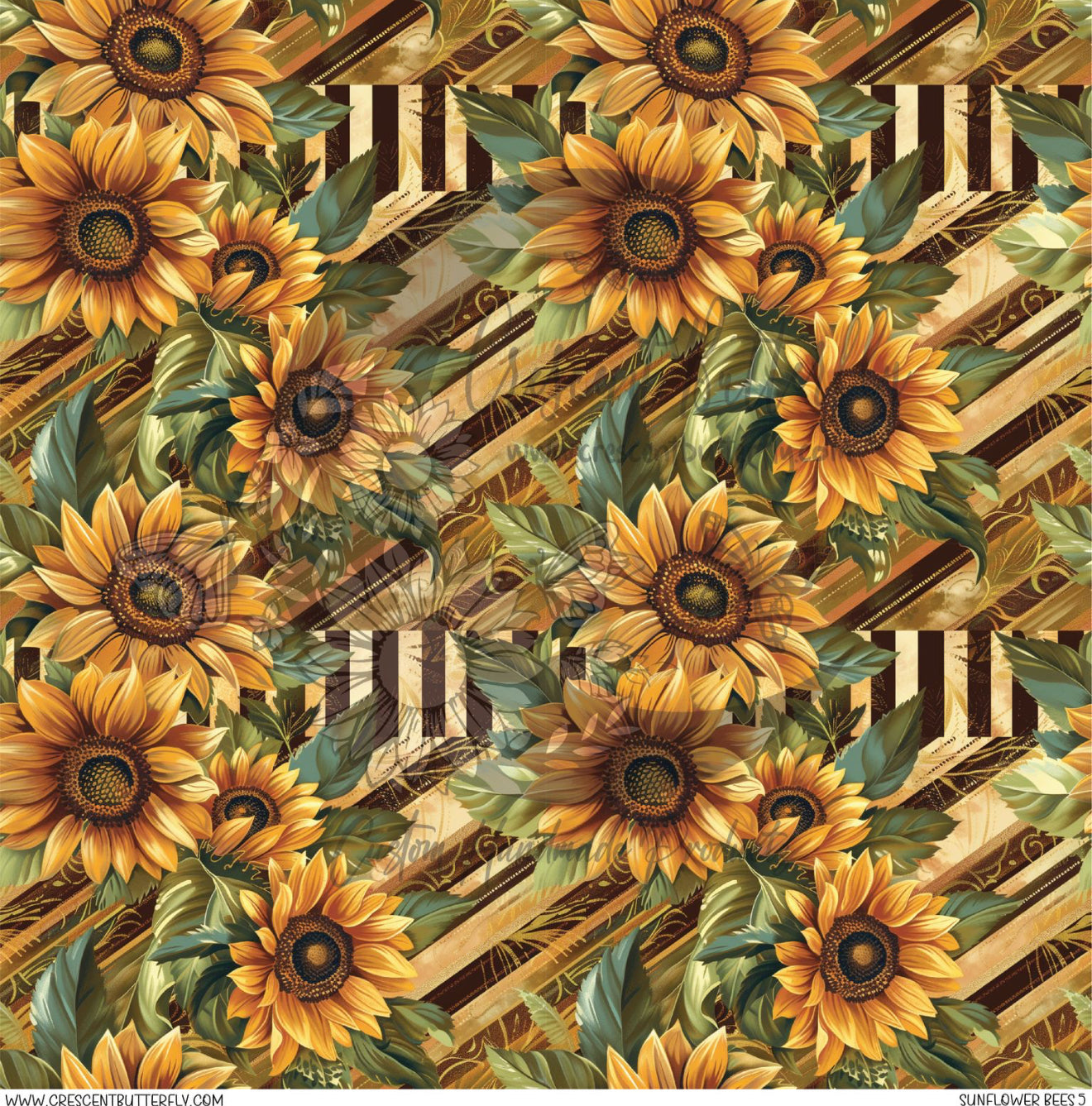 Sunflower Bees 5 Printed Vinyl Sheet/Wrap