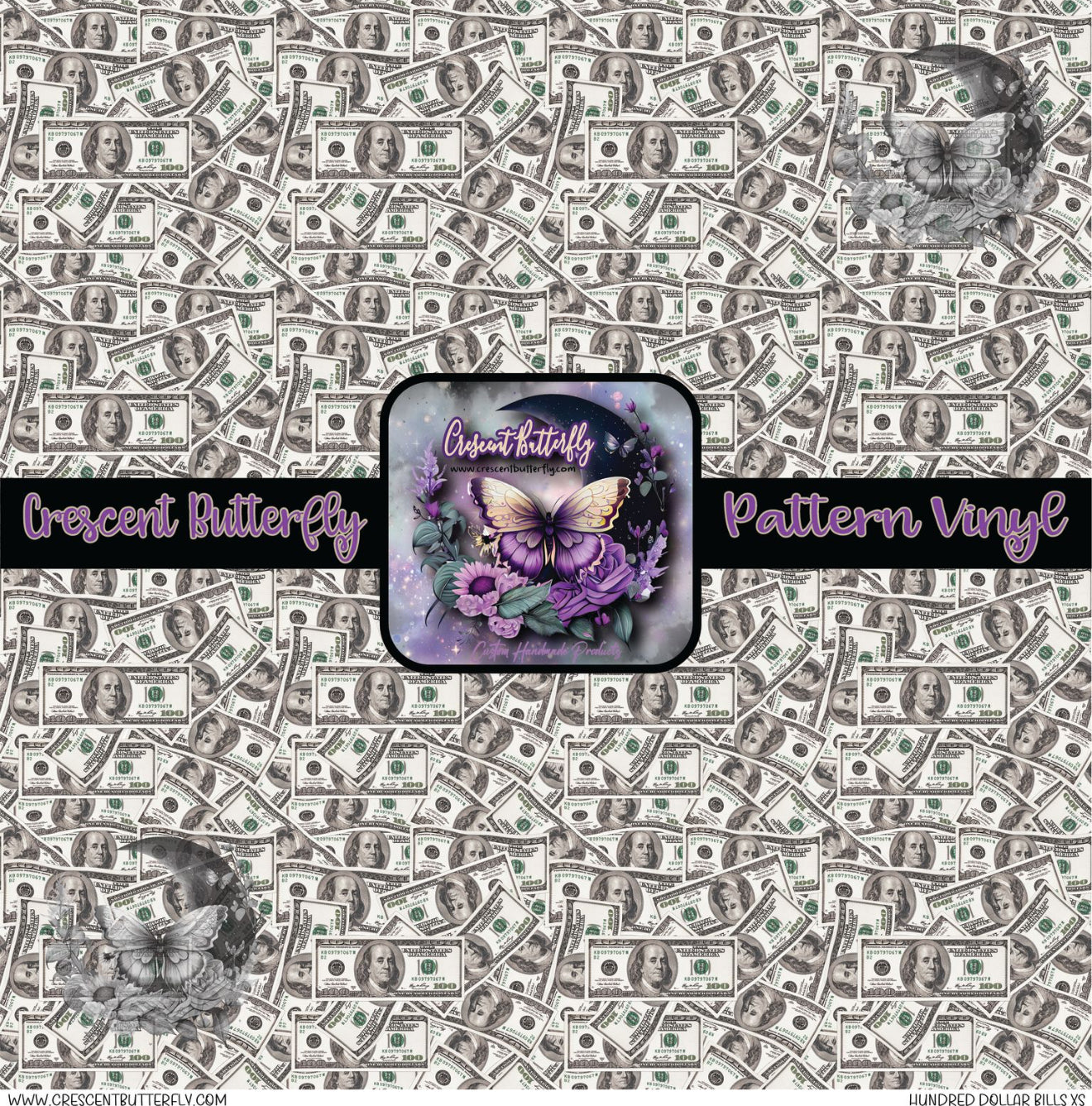 Hundred Dollar Bills XS Printed Vinyl Sheet-Tumbler Wrap
