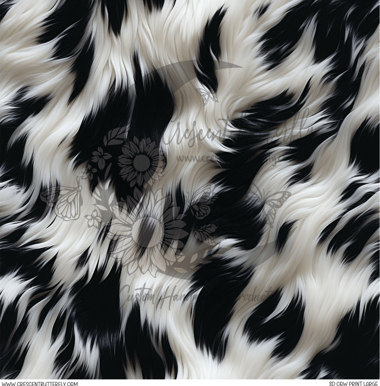 3D Cow Print Large Printed Vinyl Sheet/Wrap