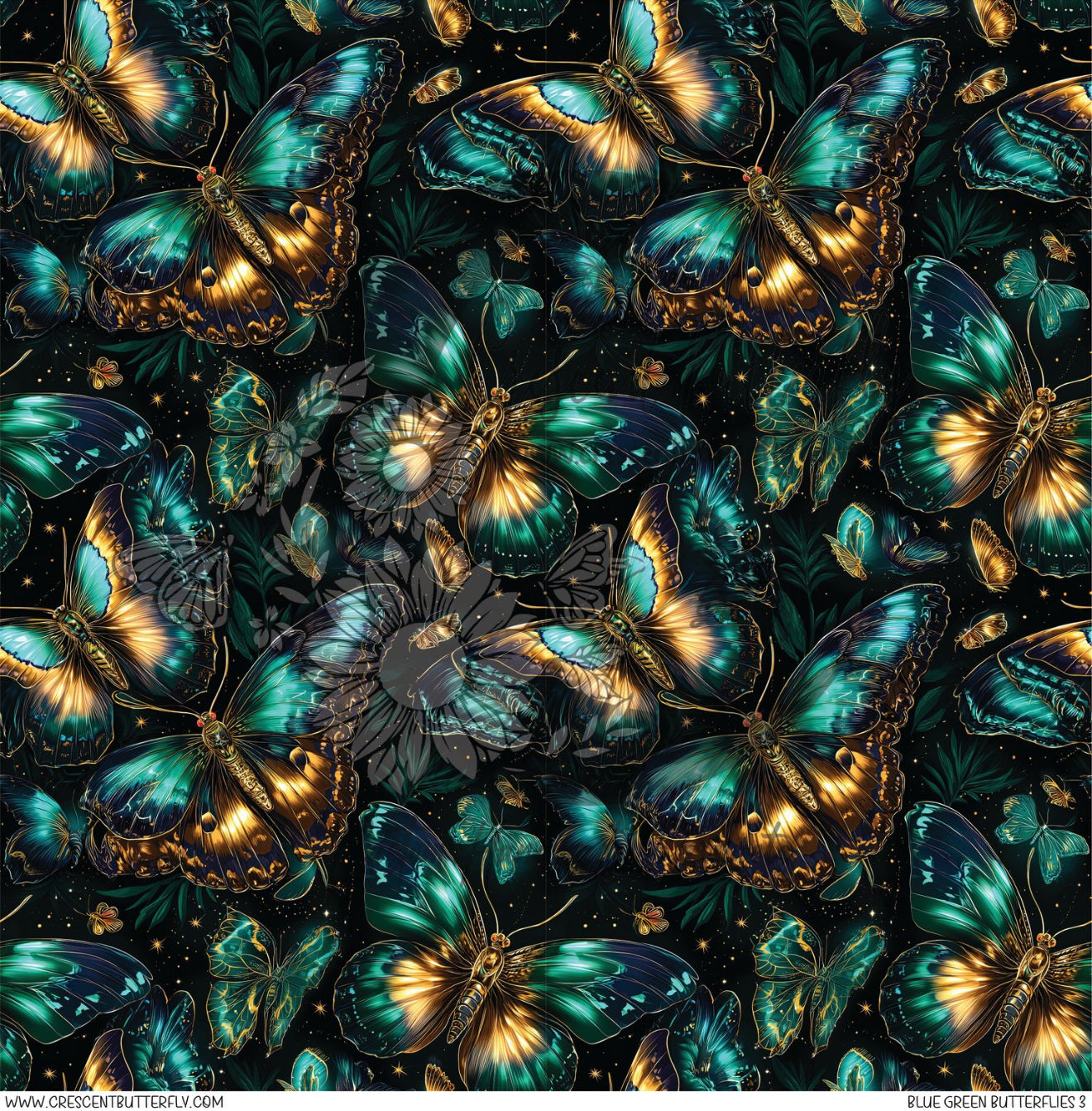Blue Green Butterflies 3 Printed Vinyl Sheet/Wrap