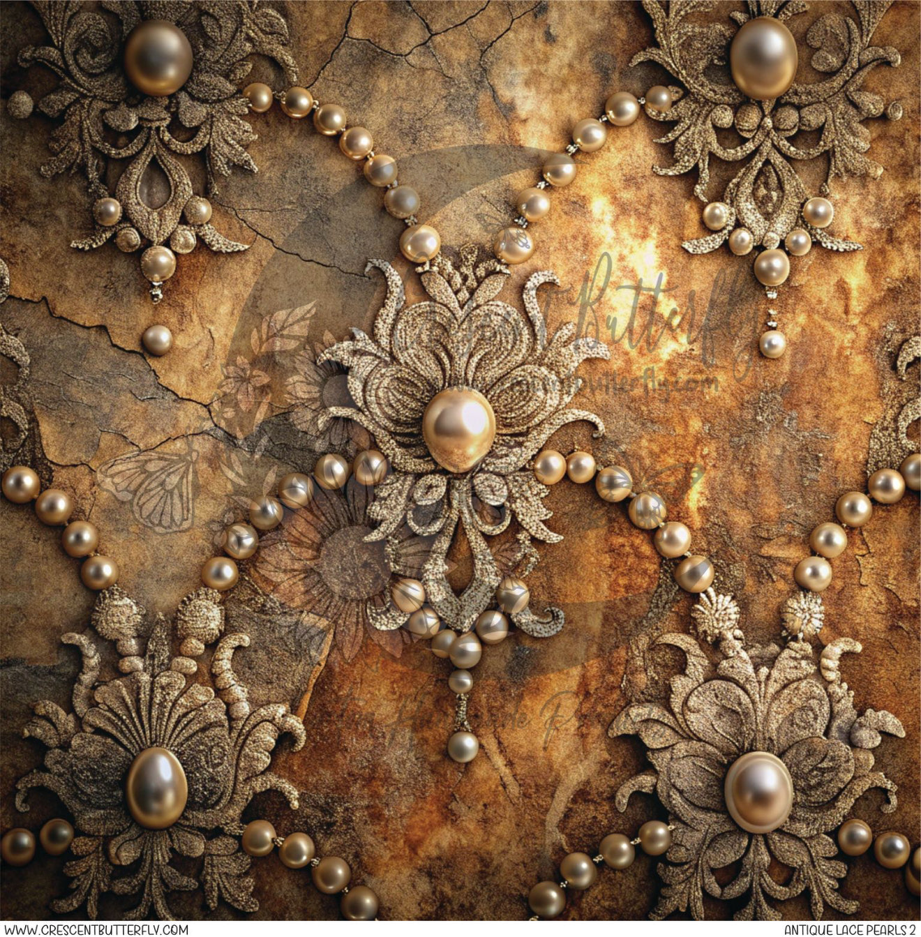 Antique Lace Pearls 2 Printed Vinyl Sheet/Wrap