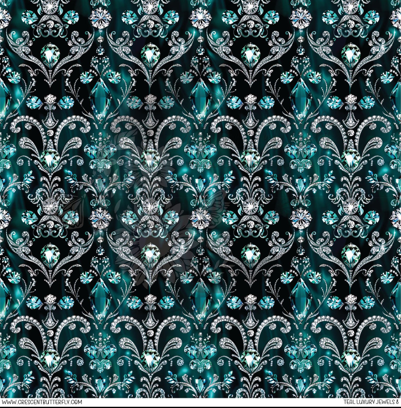 Teal Luxury Jewels 8 Printed Vinyl Sheet/Wrap