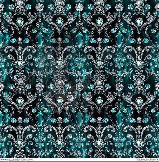 Teal Luxury Jewels 8 Printed Vinyl Sheet/Wrap