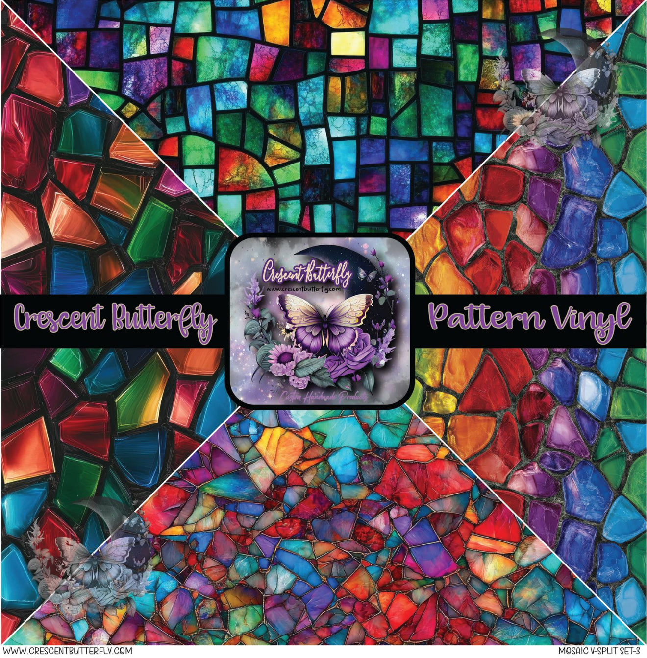 Mosaic V-Split Set-3 Printed Vinyl Sheet/Wrap