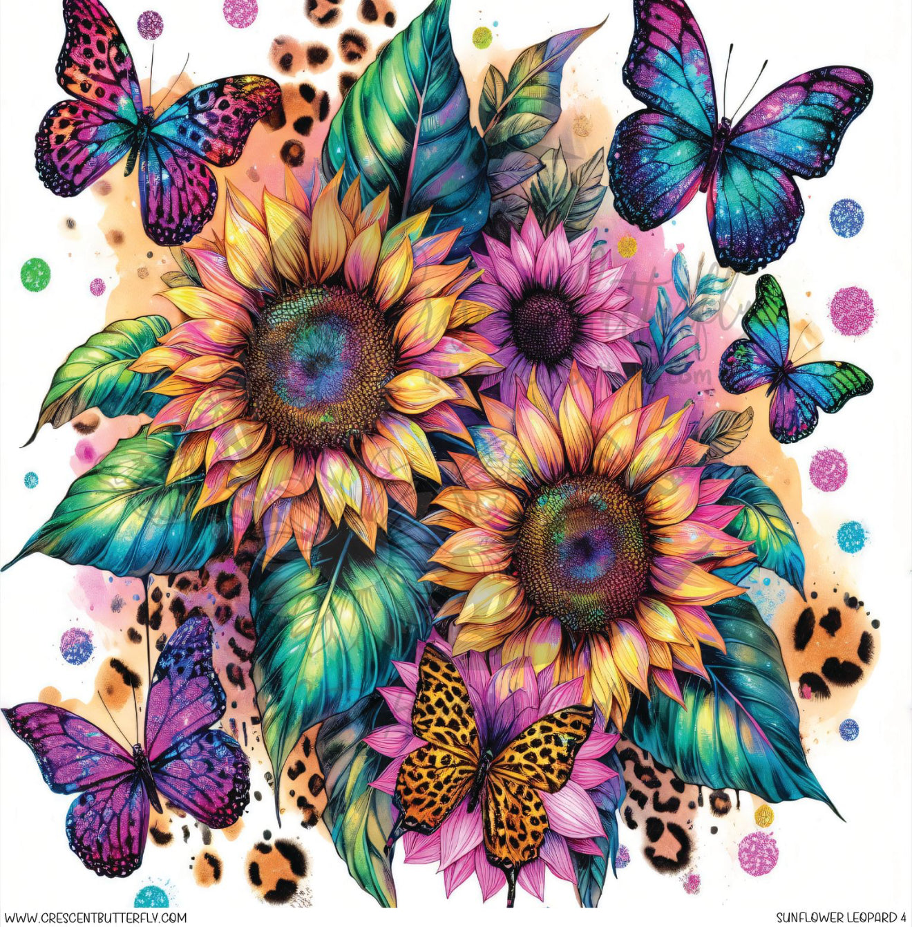 Sunflower Leopard 4 Printed Vinyl Sheet/Wrap