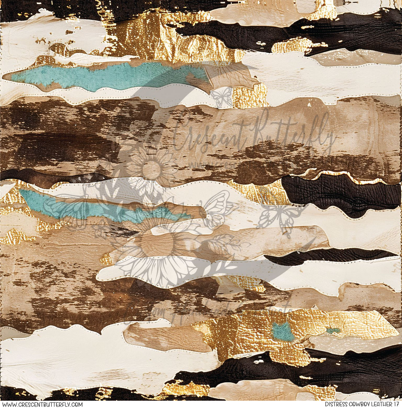 Distress Cowboy Leather 17 Printed Vinyl Sheet/Wrap