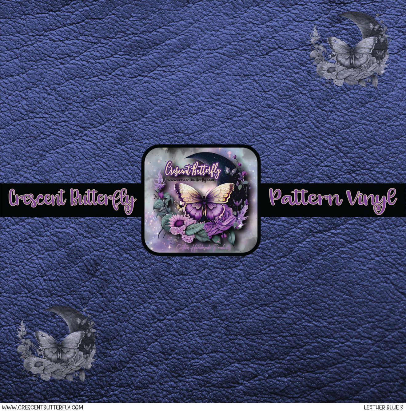 Leather Blue 3 Printed Vinyl Sheet/Wrap