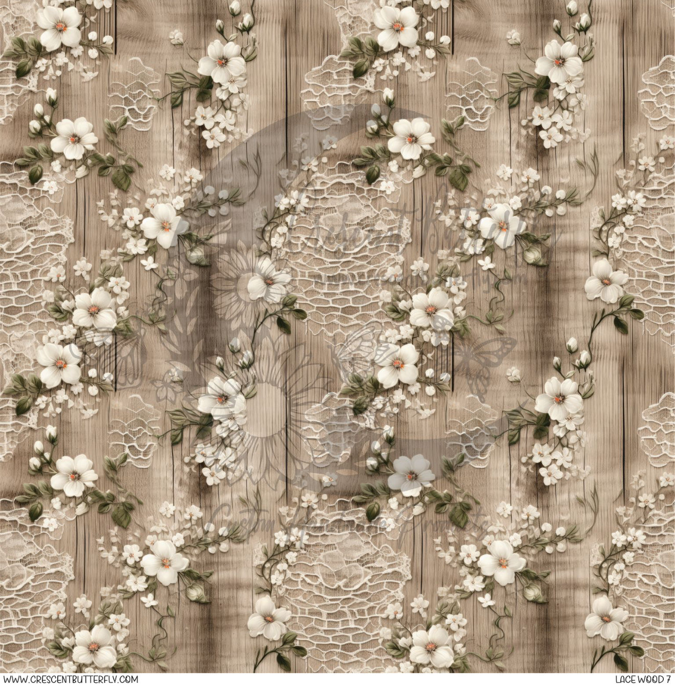 Lace Wood 7 Printed Vinyl Sheet/Wrap