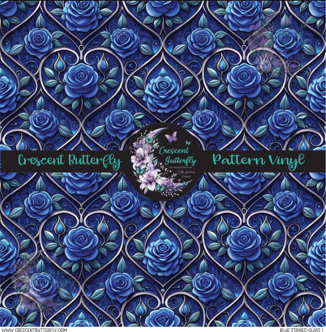 Blue Stained Glass 1 Printed Vinyl Sheet/Wrap