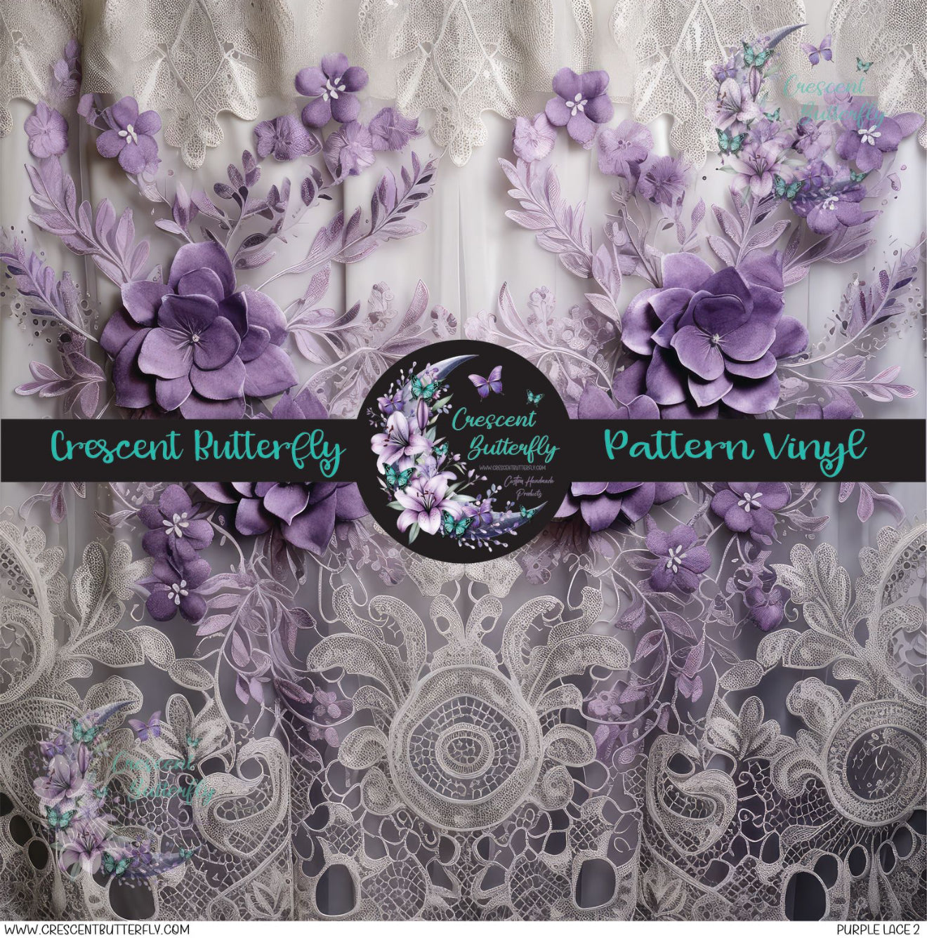 Purple Lace 2 Printed Vinyl Sheet/Wrap