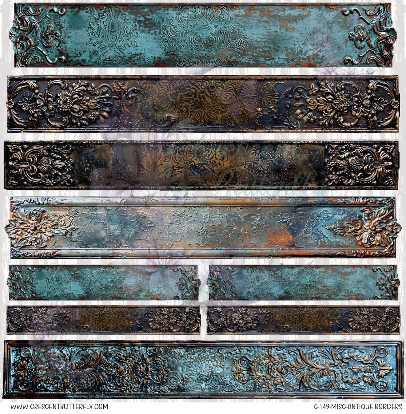 0-149-Misc-Antique Borders 10x10 UV DTF Sheet