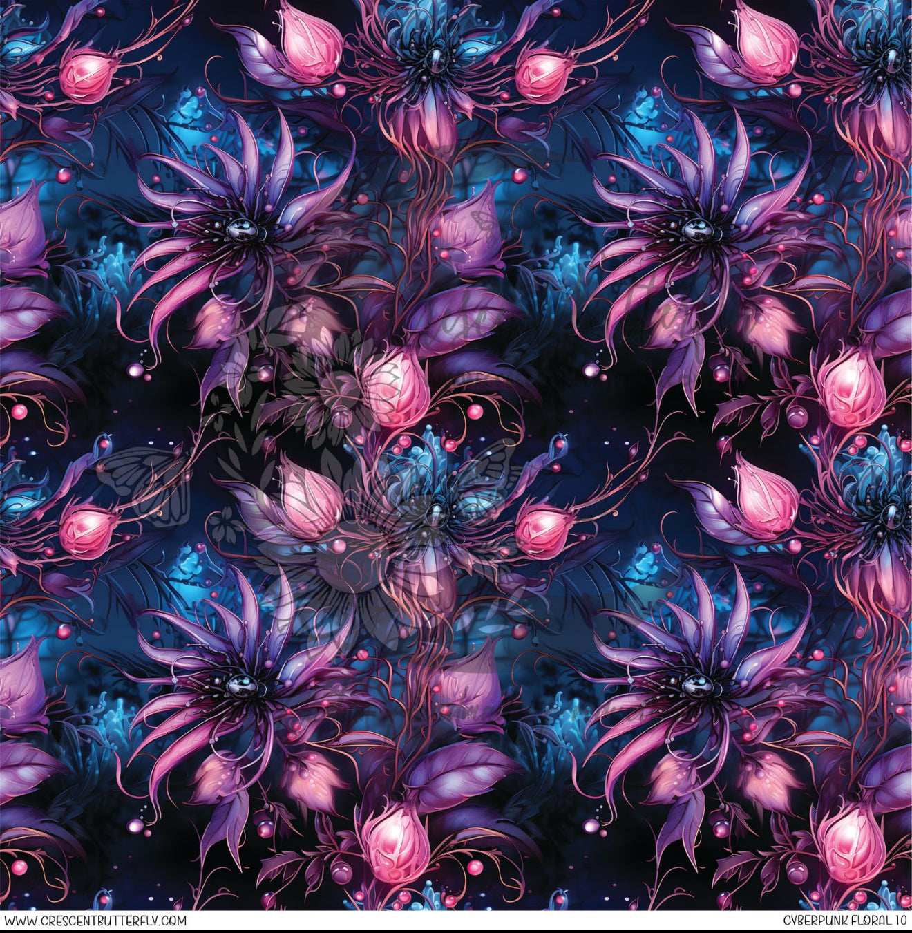 Cyberpunk Floral 10 Printed Vinyl Sheet/Wrap