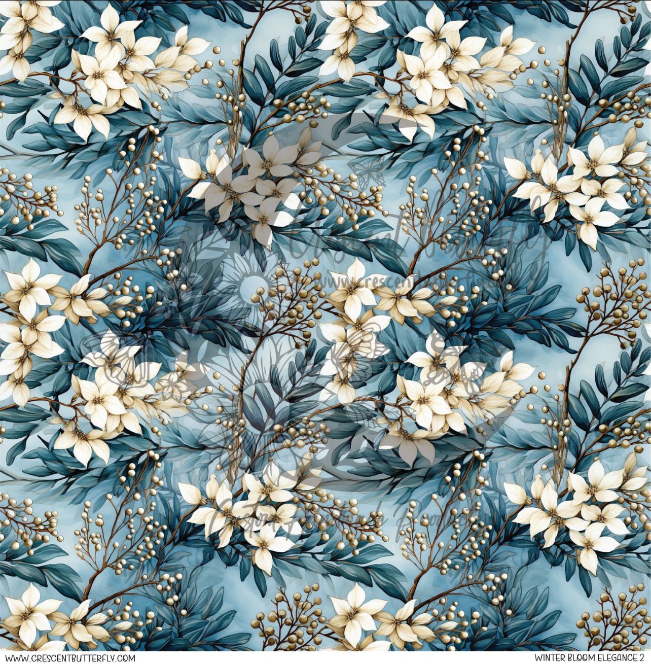 Winter Bloom Elegance 2 Printed Vinyl Sheet/Wrap