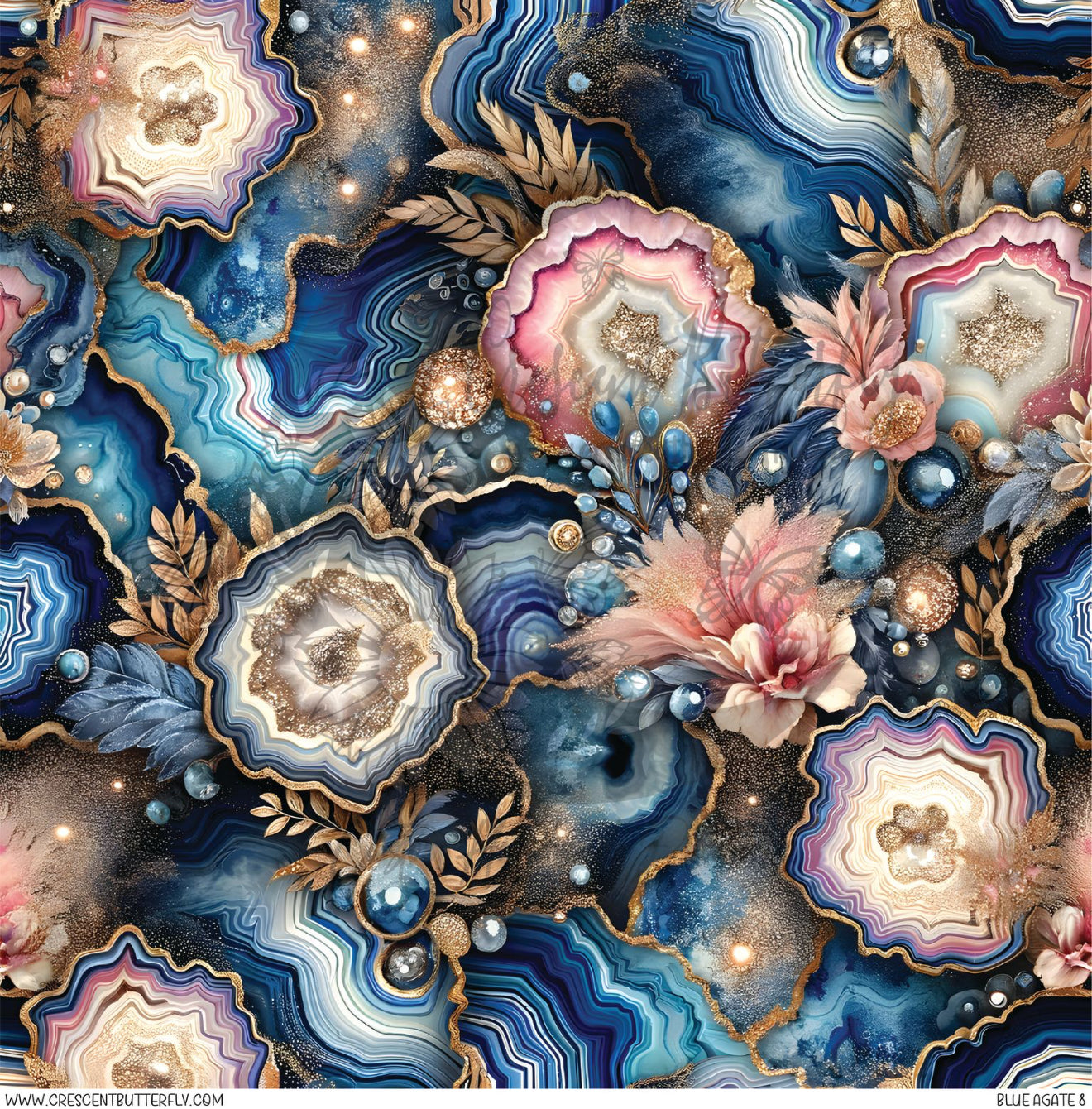 Blue Agate 8 Printed Vinyl Sheet/Wrap
