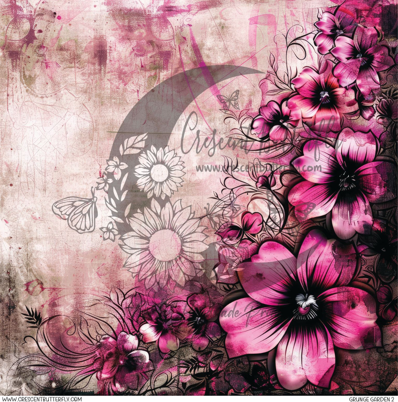Grunge Garden 2 Printed Vinyl Sheet/Wrap