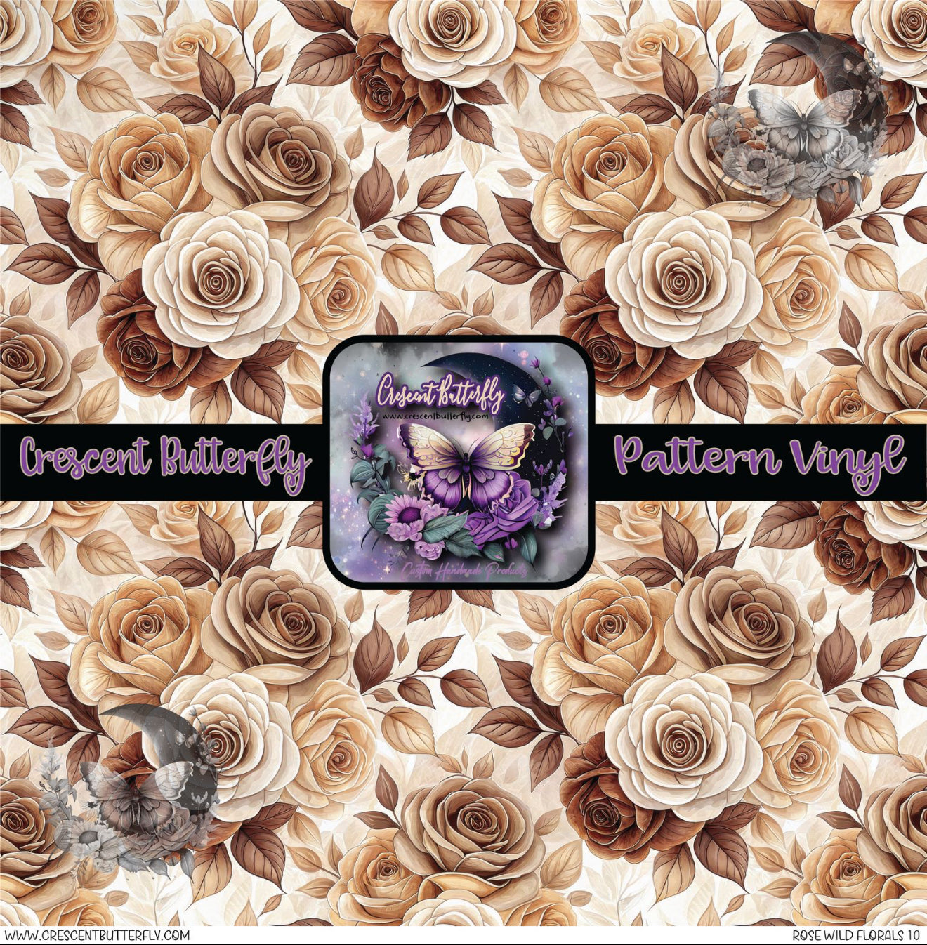 Rose Wild Florals 10 Printed Vinyl Sheet/Wrap