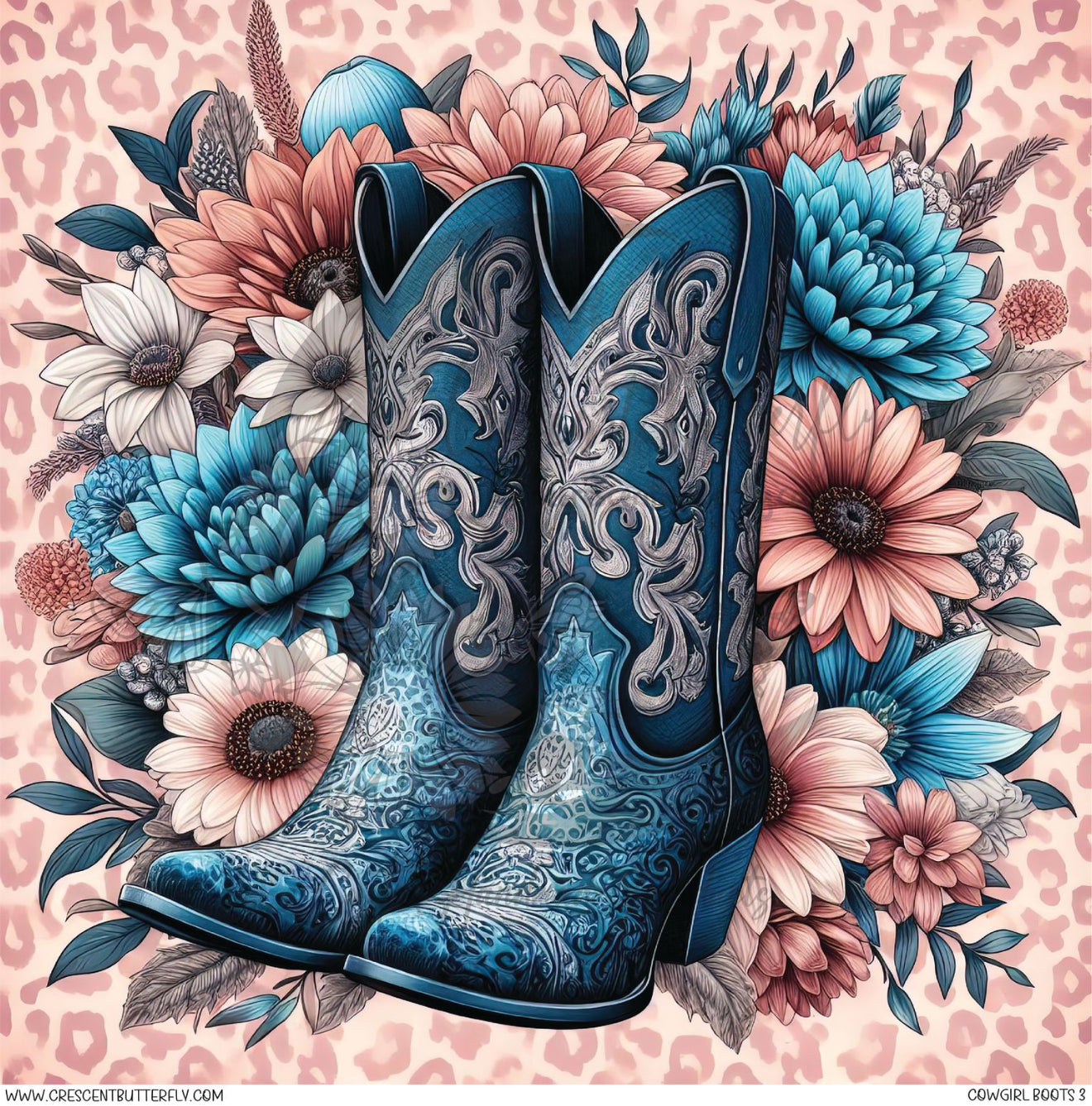 Cowgirl Boots 3 Printed Vinyl Sheet/Wrap