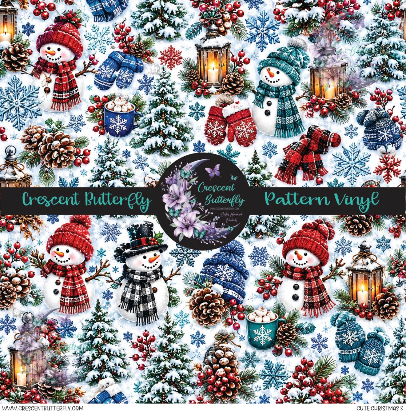Cute Christmas 3 Printed Vinyl Sheet/Wrap