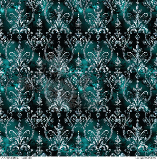 Teal Luxury Jewels 7 Printed Vinyl Sheet/Wrap