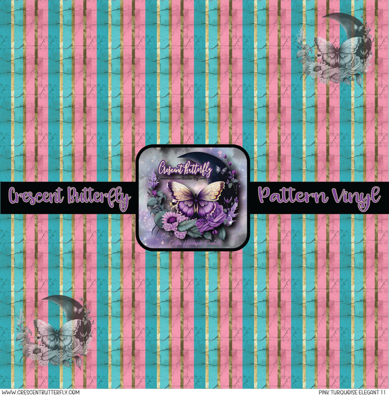 Pink Turquoise Elegant 11 Printed Vinyl Sheet/Wrap